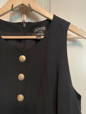 NWOT J. Crew Black Pleated Mini Dress Italian Bi-stretch Wool-Tollegno 1900